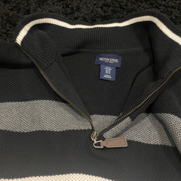 British khaki mens medium half zip sweater - Picture 2 of 3